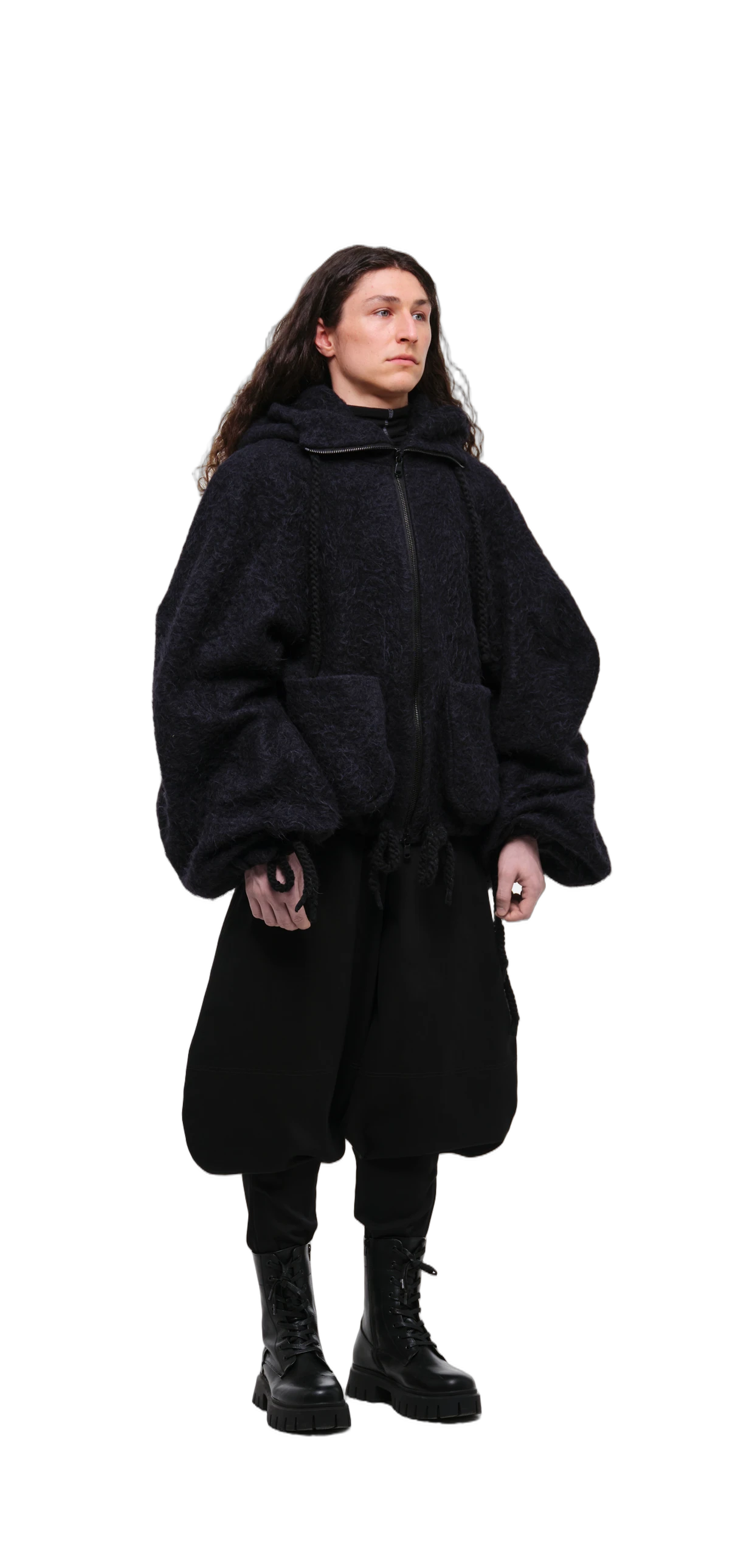 Fluffy Sculptural Zip-Up Hoodie view 2