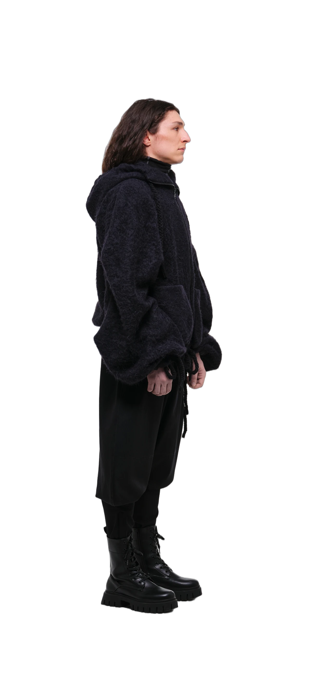Fluffy Sculptural Zip-Up Hoodie view 3