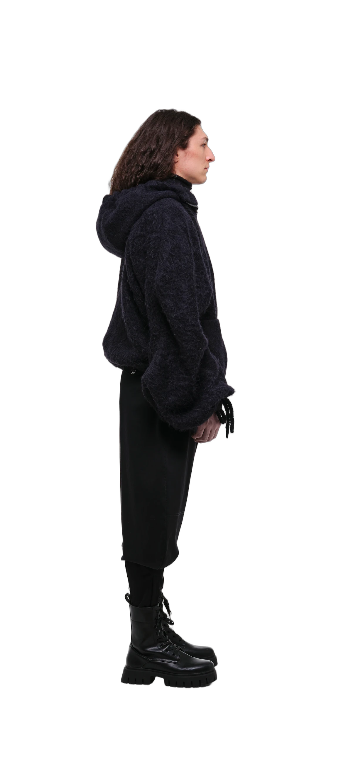 Fluffy Sculptural Zip-Up Hoodie view 4