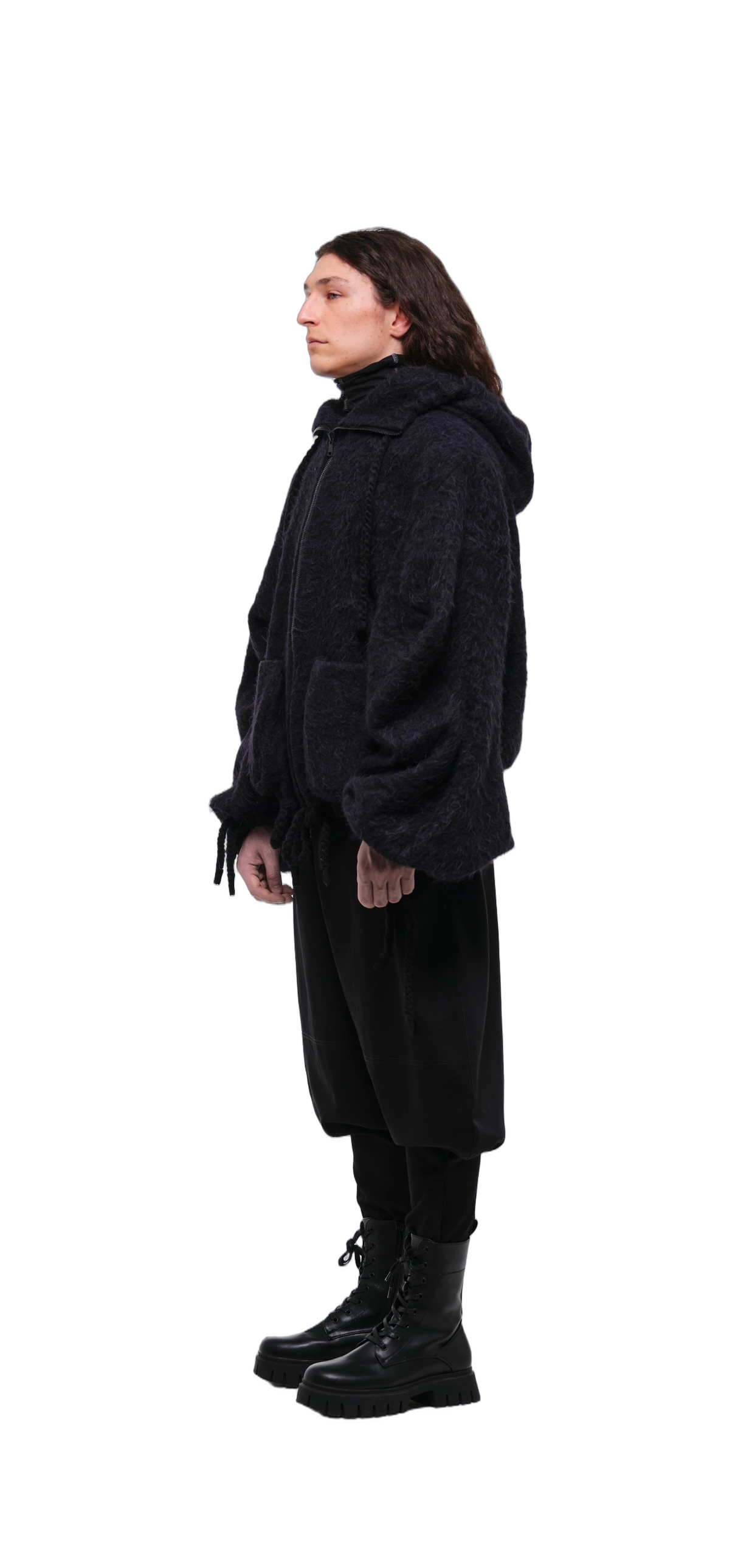 Fluffy Sculptural Zip-Up Hoodie view 12