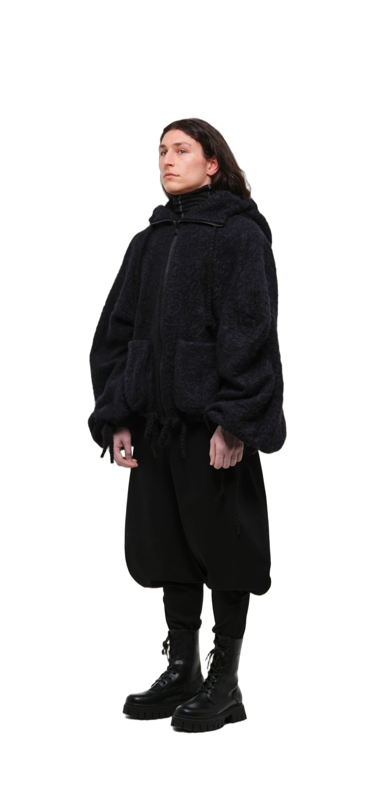 Fluffy Sculptural Zip-Up Hoodie view 13