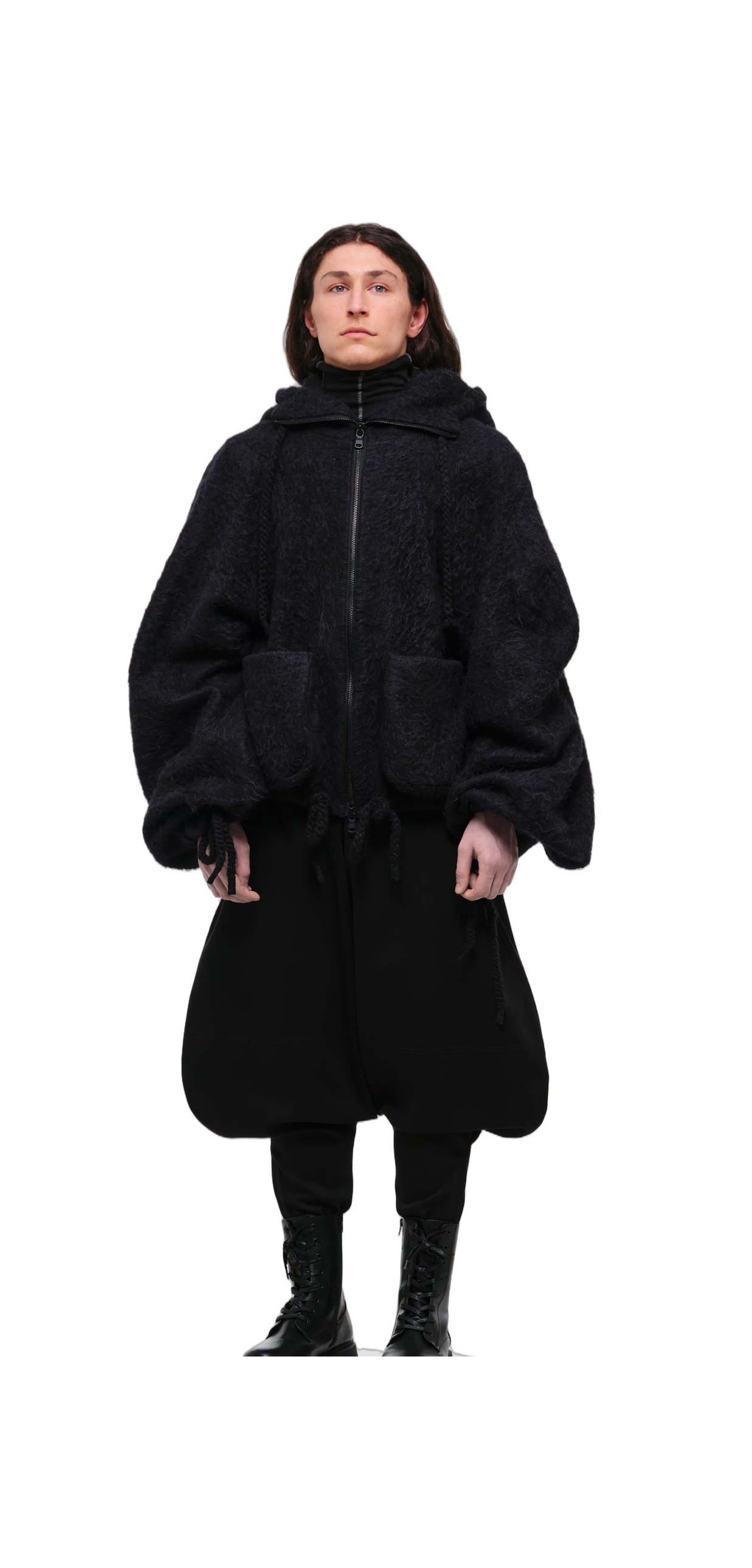 Fluffy Sculptural Zip-Up Hoodie view 14