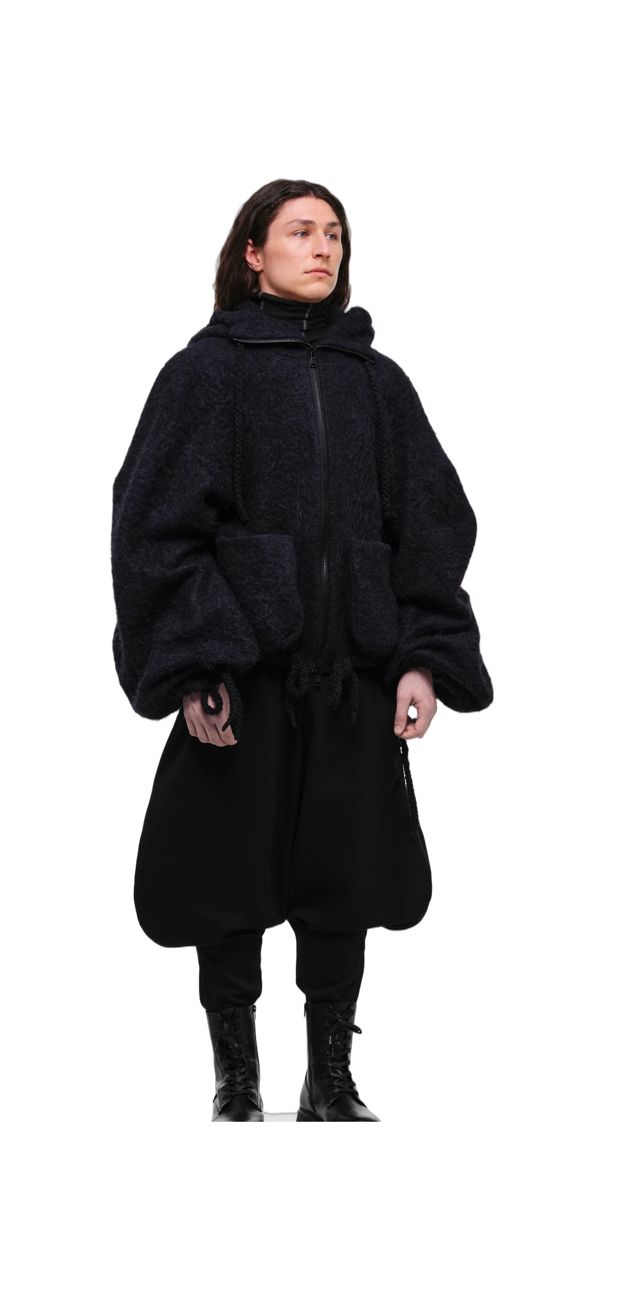 Fluffy Sculptural Zip-Up Hoodie view 15