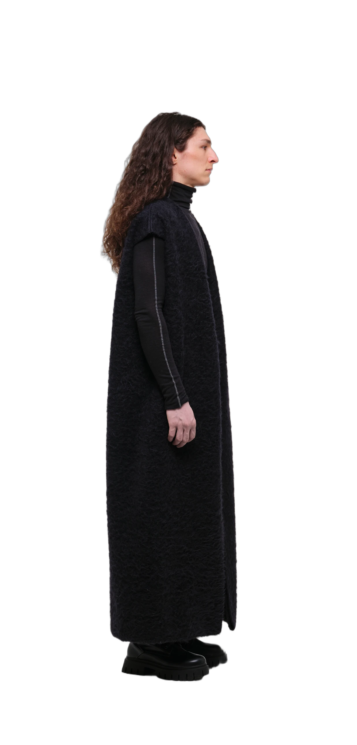 Long Wool Vest (Fluffy Texture) view 4