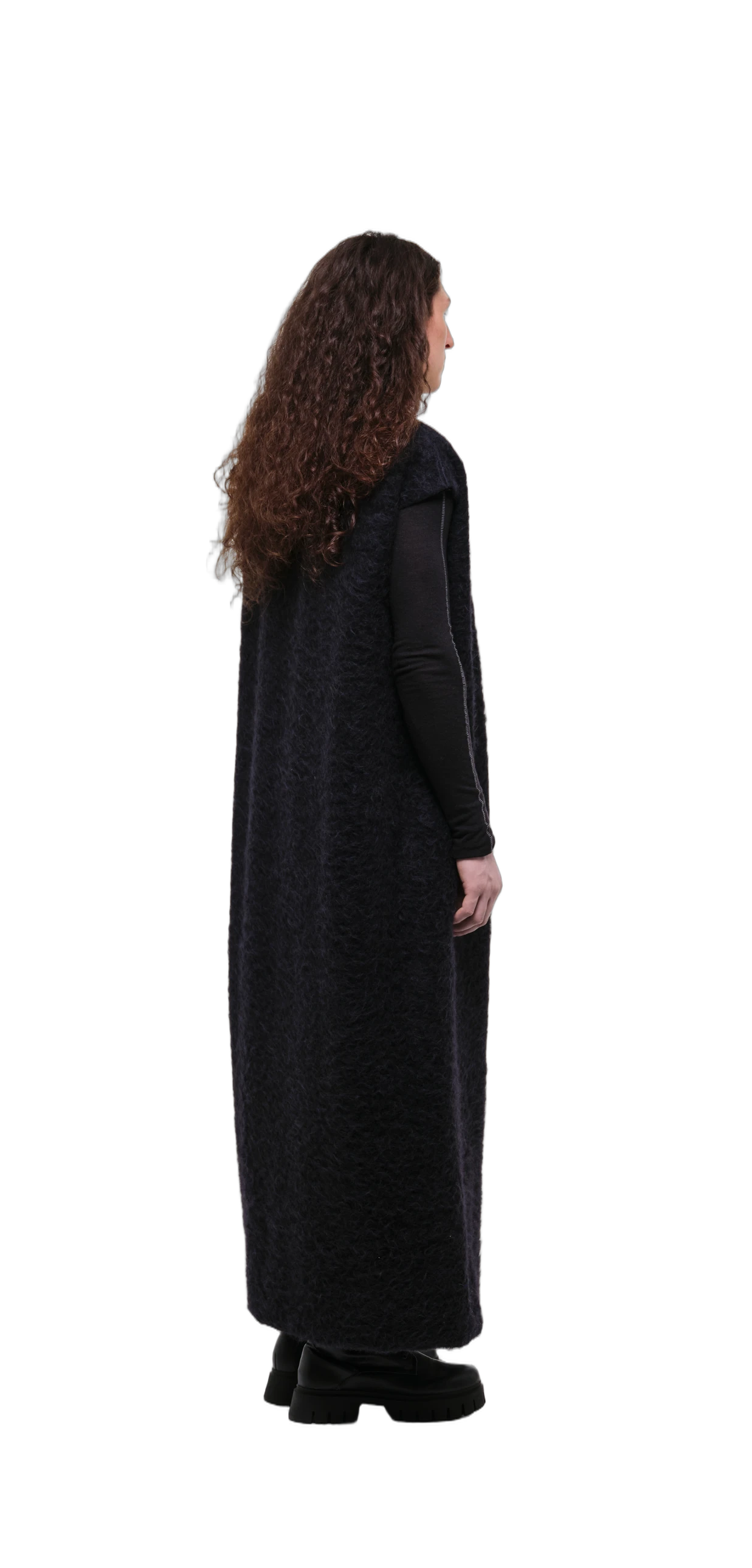 Long Wool Vest (Fluffy Texture) view 5