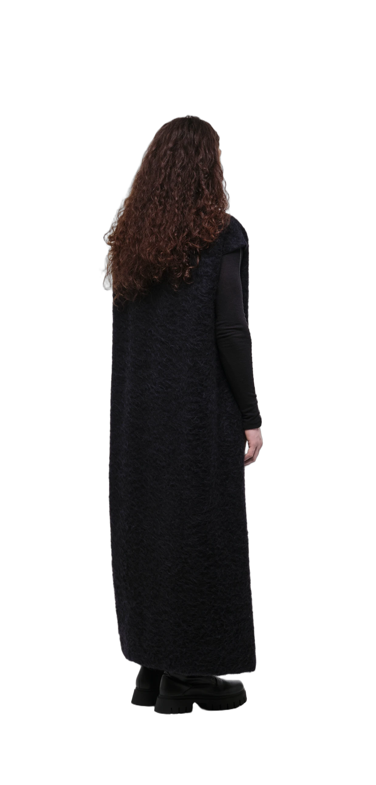 Long Wool Vest (Fluffy Texture) view 6