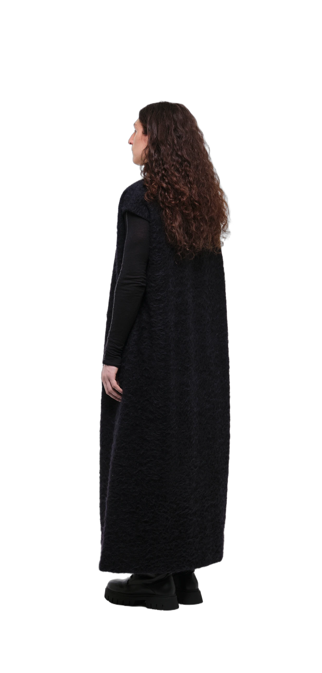 Long Wool Vest (Fluffy Texture) view 8