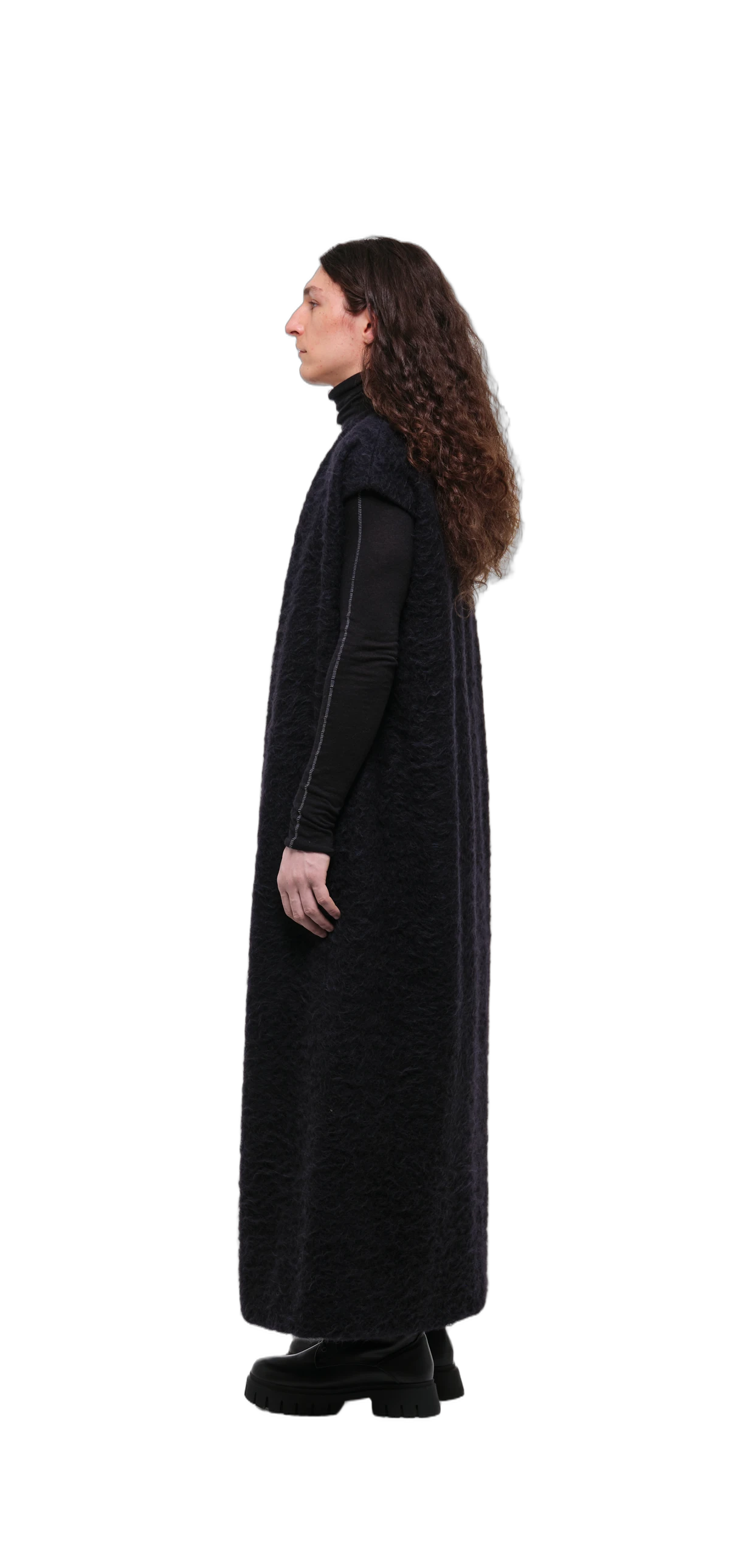 Long Wool Vest (Fluffy Texture) view 9