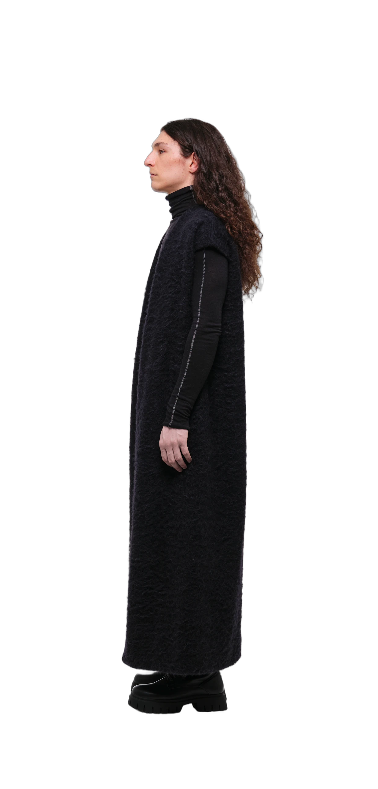 Long Wool Vest (Fluffy Texture) view 10