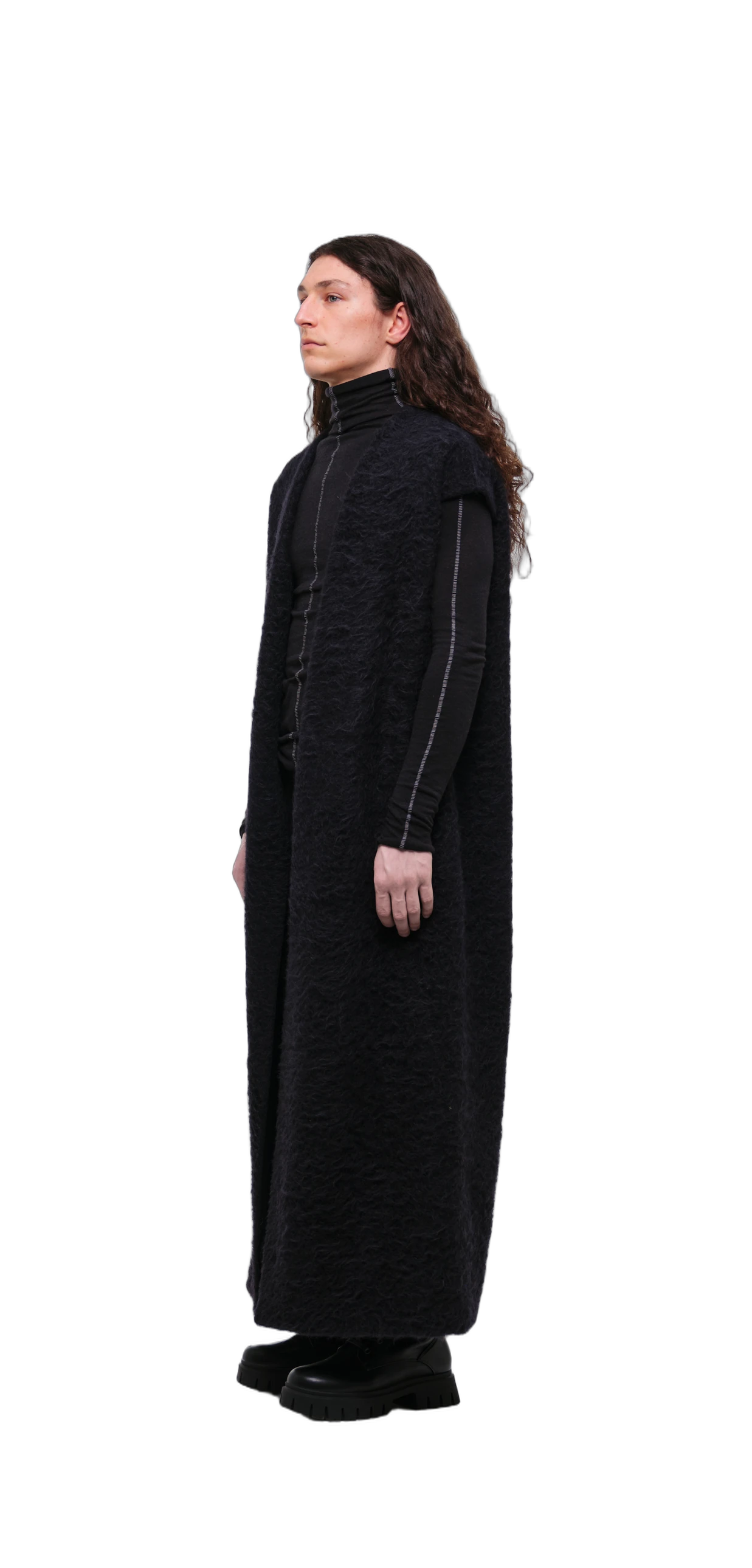 Long Wool Vest (Fluffy Texture) view 11