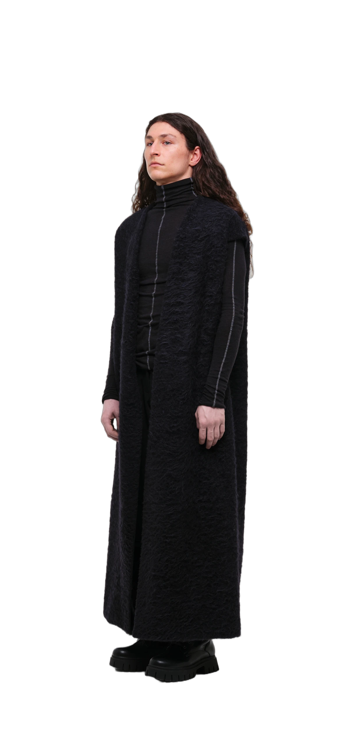Long Wool Vest (Fluffy Texture) view 12
