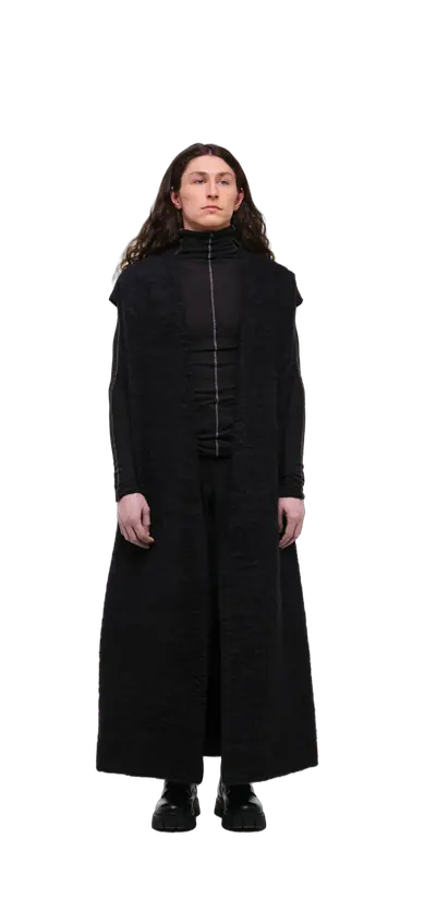 Long Wool Vest (Fluffy Texture)