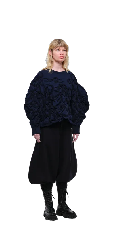 Sweatshirt — Navy / Deep Blue Thread — 360° view