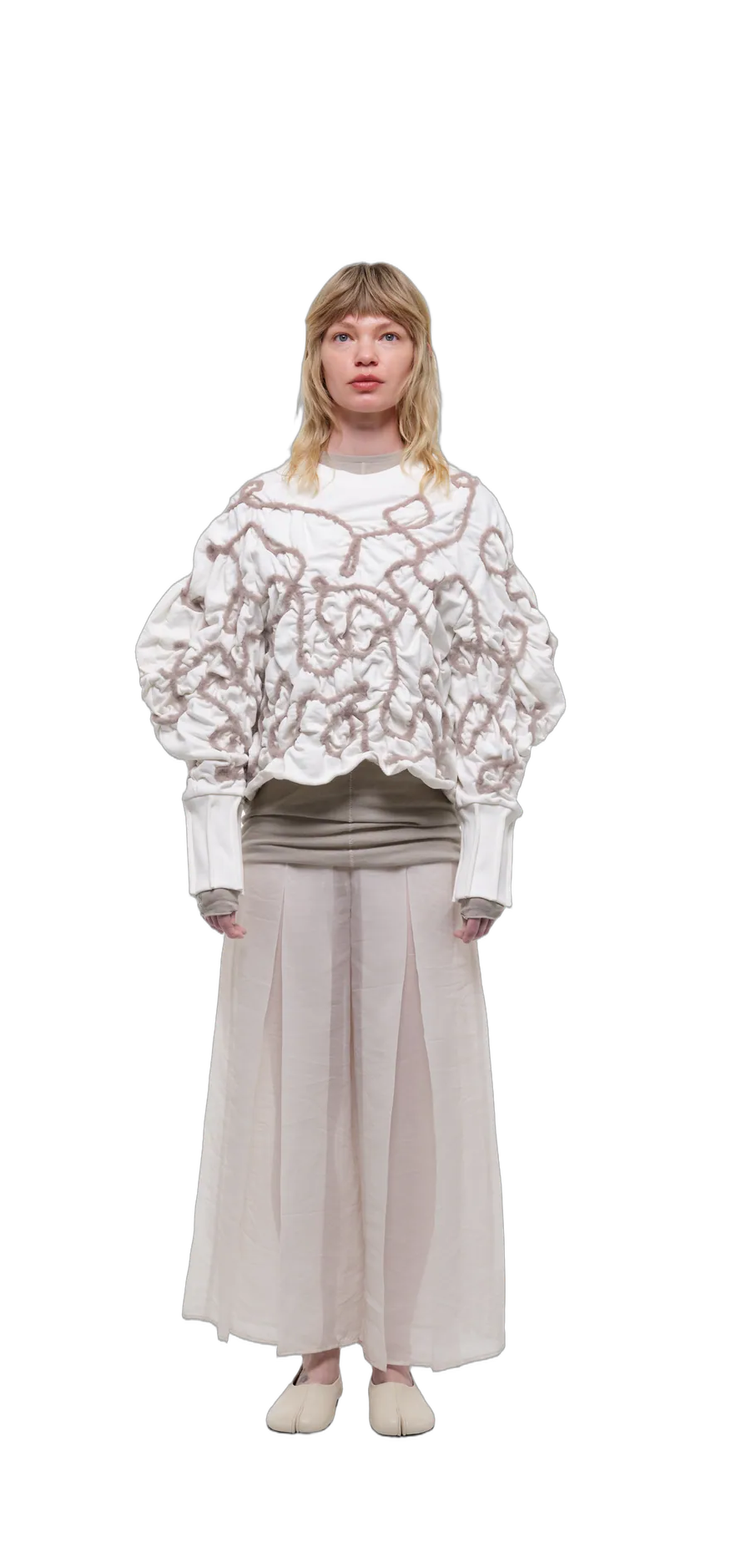 Sweatshirt — Off-White / Cream Thread — 360° view