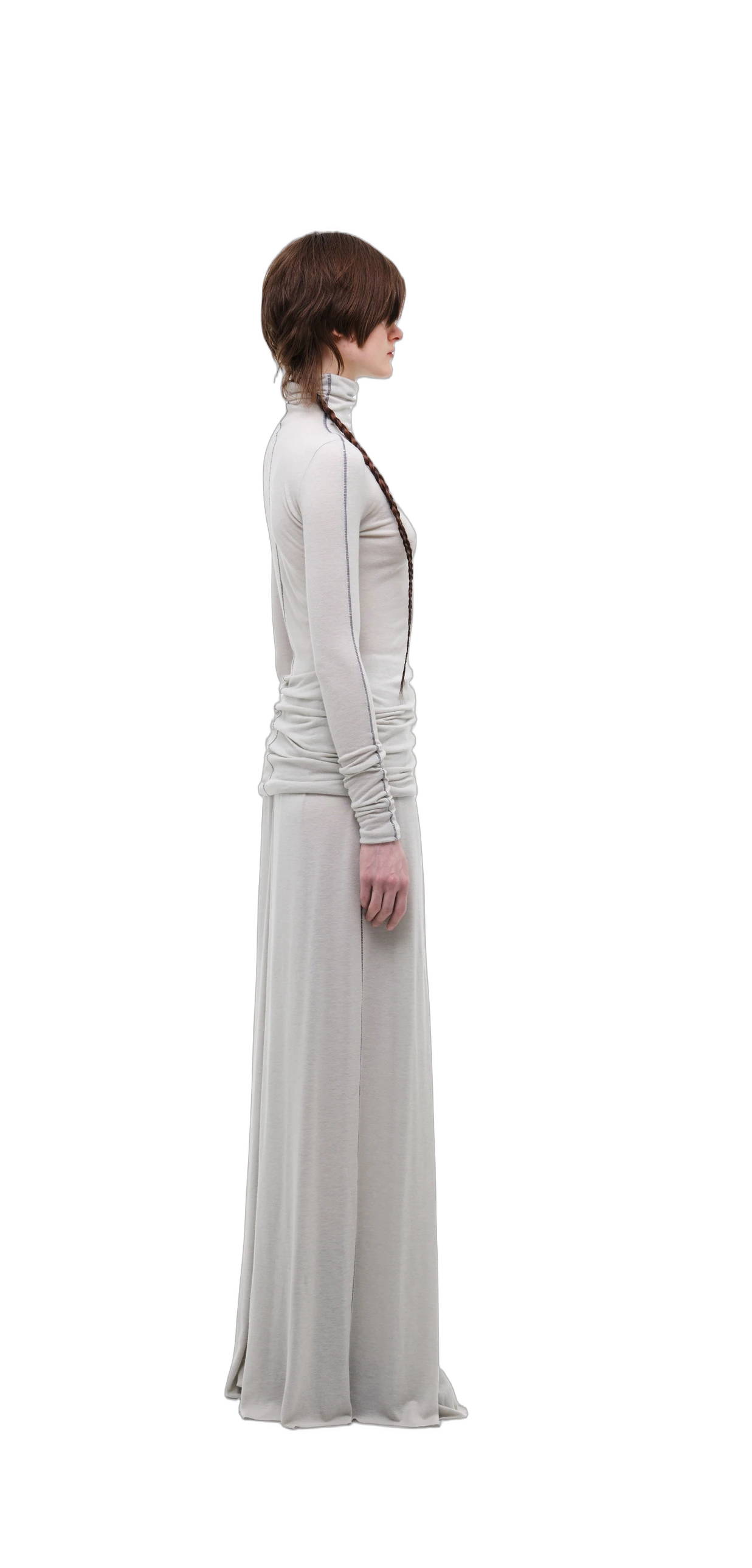 Wool-Blend Wide-Leg Pants — Silver Grey view 8
