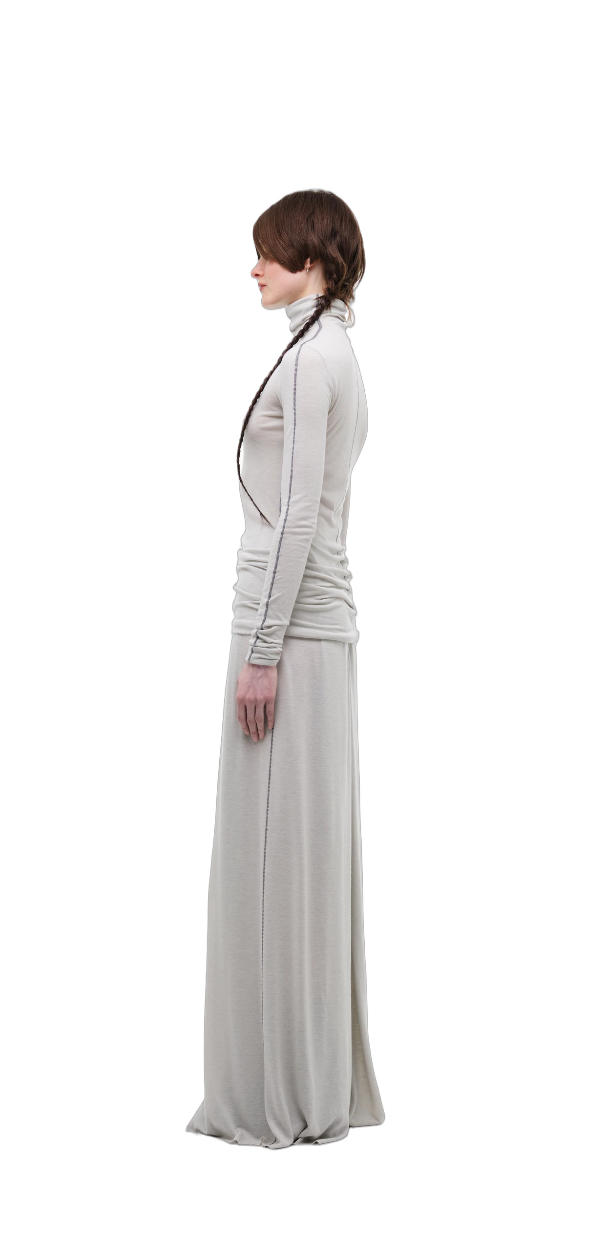 Wool-Blend Wide-Leg Pants — Silver Grey view 16