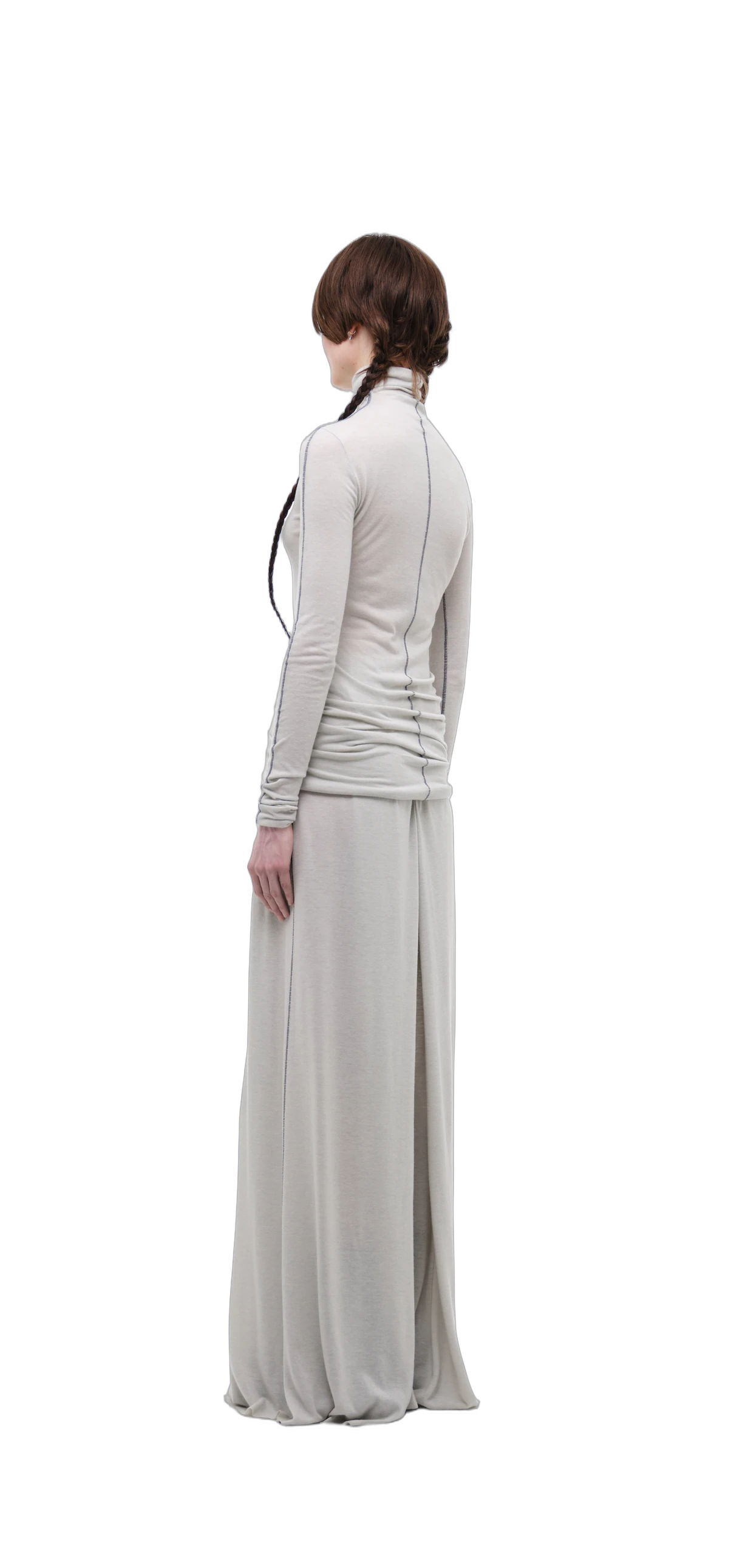 Wool-Blend Wide-Leg Pants — Silver Grey view 17
