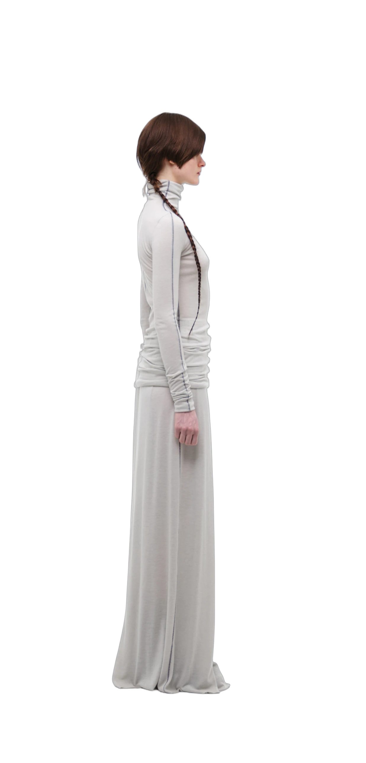 Wool-Blend Wide-Leg Pants — Silver Grey view 22