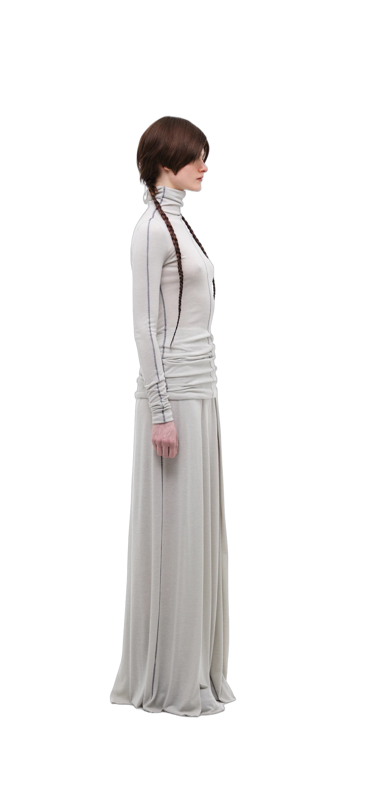 Wool-Blend Wide-Leg Pants — Silver Grey view 23