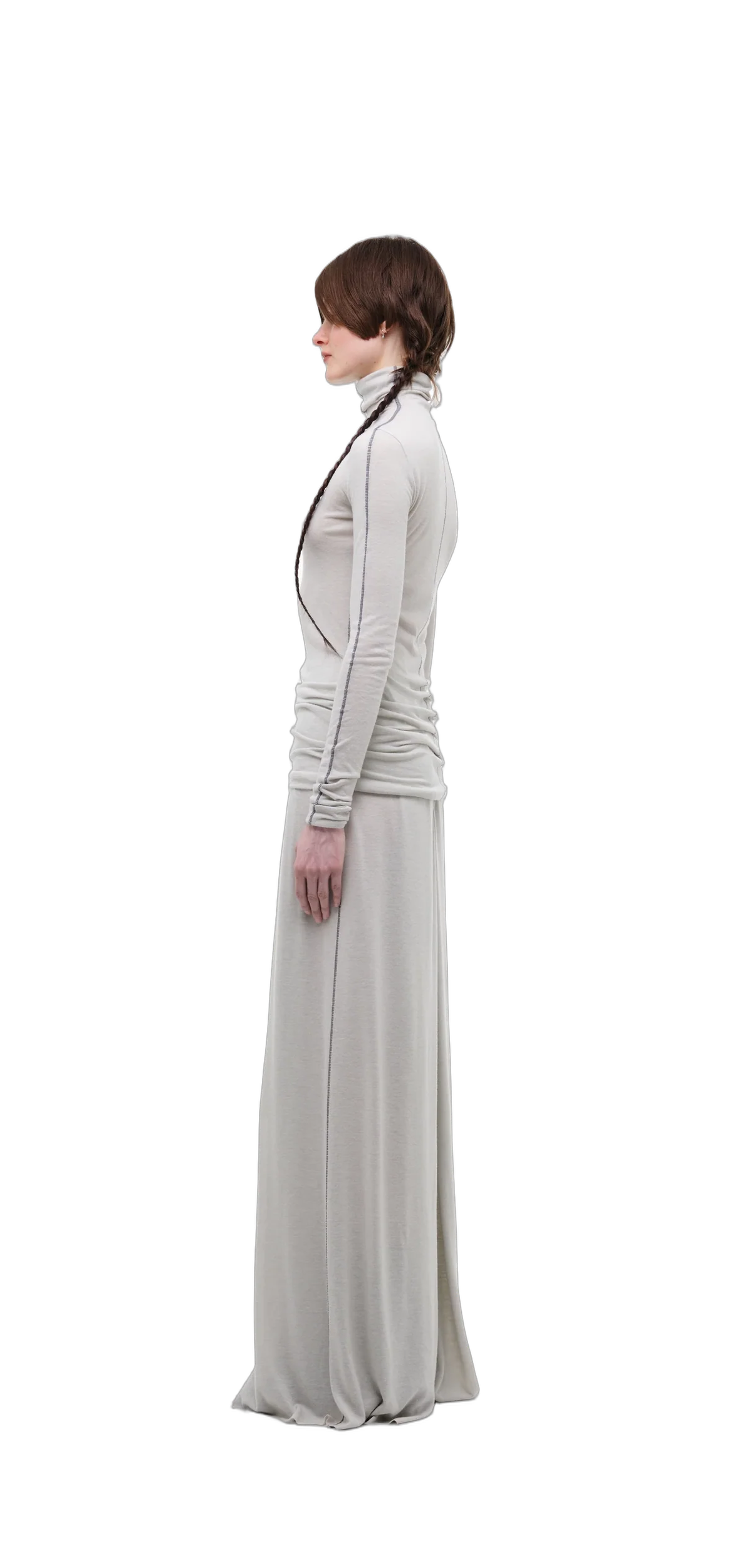 Wool-Blend Wide-Leg Pants — Silver Grey view 16