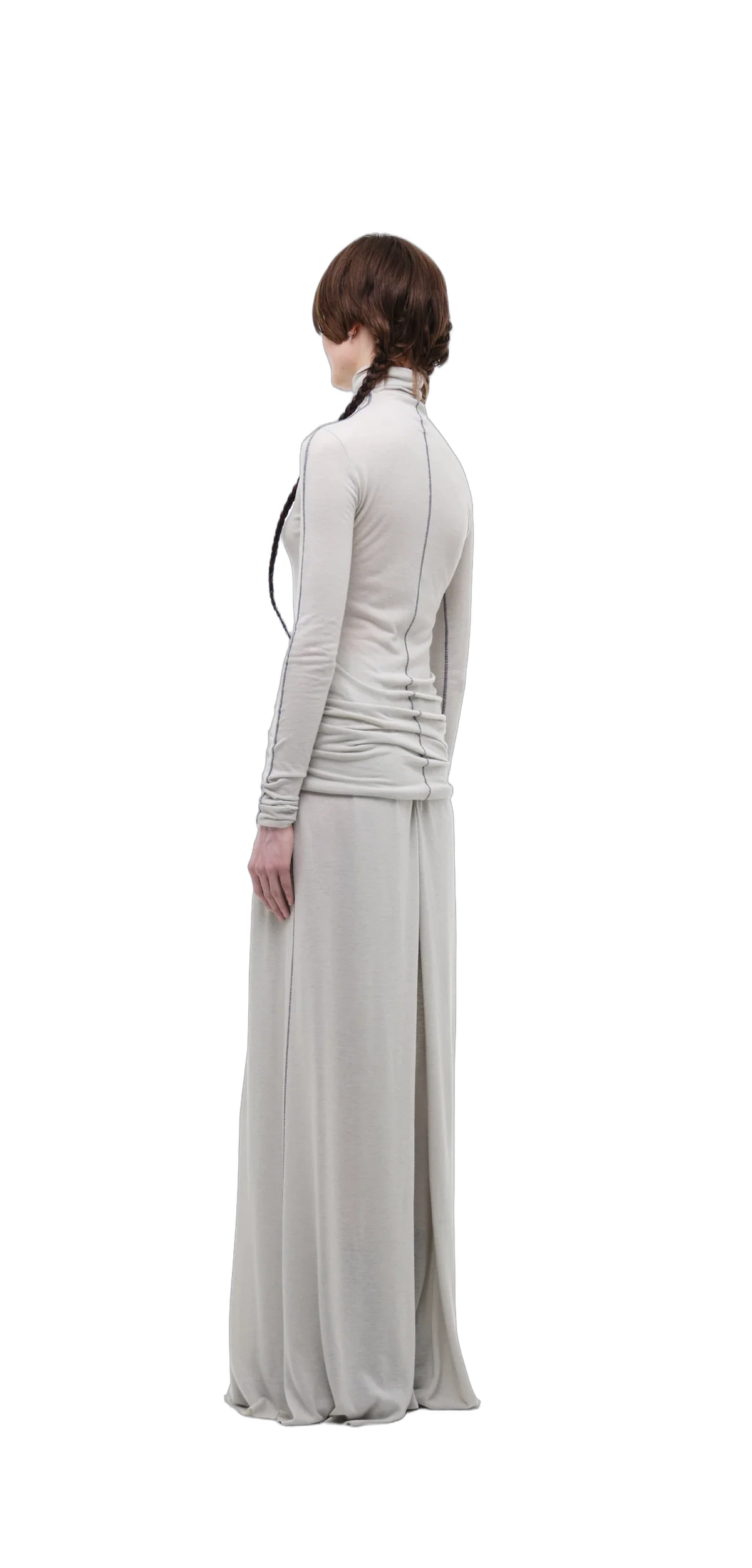 Wool-Blend Wide-Leg Pants — Silver Grey view 17