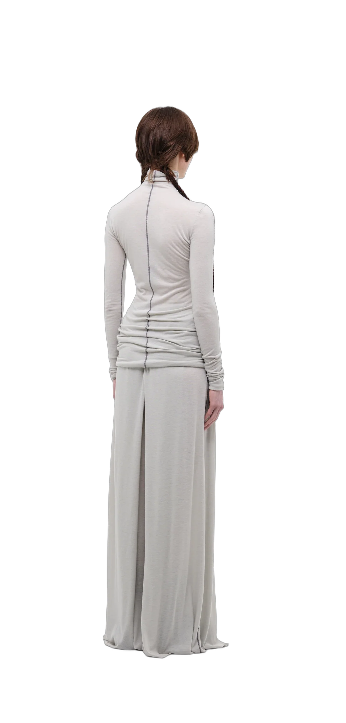 Wool-Blend Wide-Leg Pants — Silver Grey view 20
