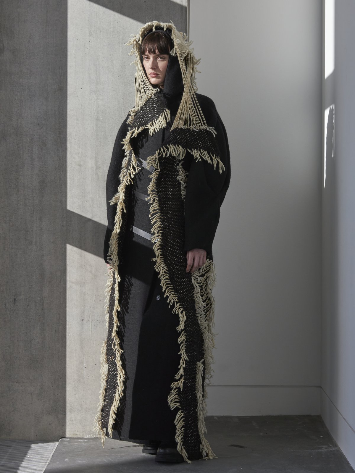 UFW Look 5 — Woven Wrap Coat