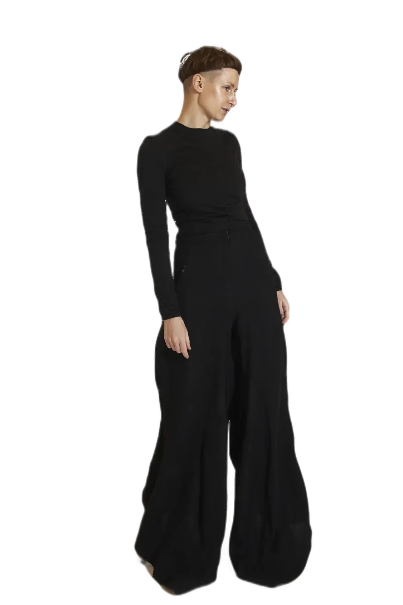Black Wide Trousers view 6