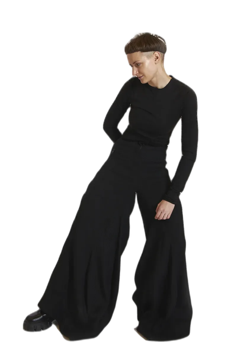 Black Wide Trousers view 5